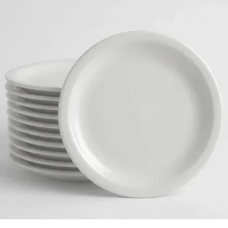 Kit 12 Pratos Cerâmica Rasos 25cm Jmr Cerâmica Branco