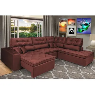 Sofa De Canto RetrĂĄtil, ReclinĂĄvel Cama Inbox Platinum Vinho Sofa De Canto RetrĂĄtil, ReclinĂĄvel Cama Inbox Platinum Vinho