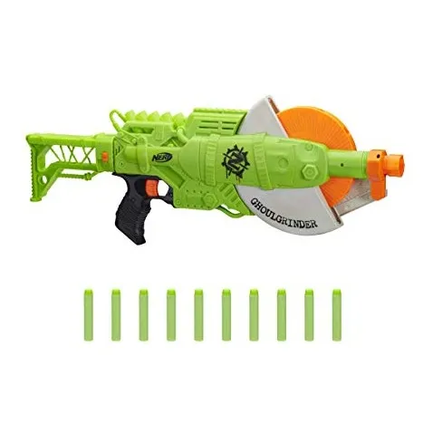 Lanzador Giratorio Nerf Zombie Strike Ghoulgrinder, 10 Dardo