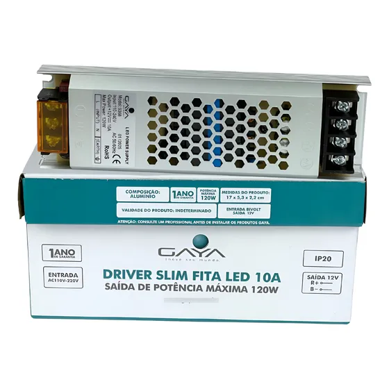 Fonte Driver Slim 10a Bivolt Gaya Para Fita De Led
