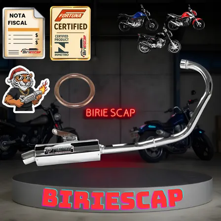 Escapamento Titan/fan/start 160 Mini Turbo Fortuna Cromado