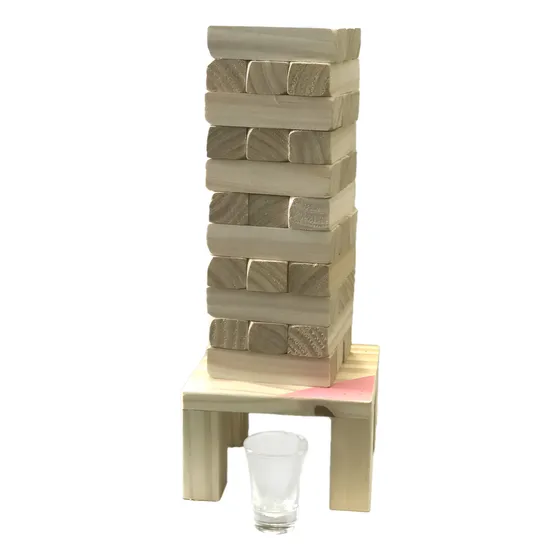 Jenga Borracho 33 Piezas Madera+banquito+shot Sheli 1907