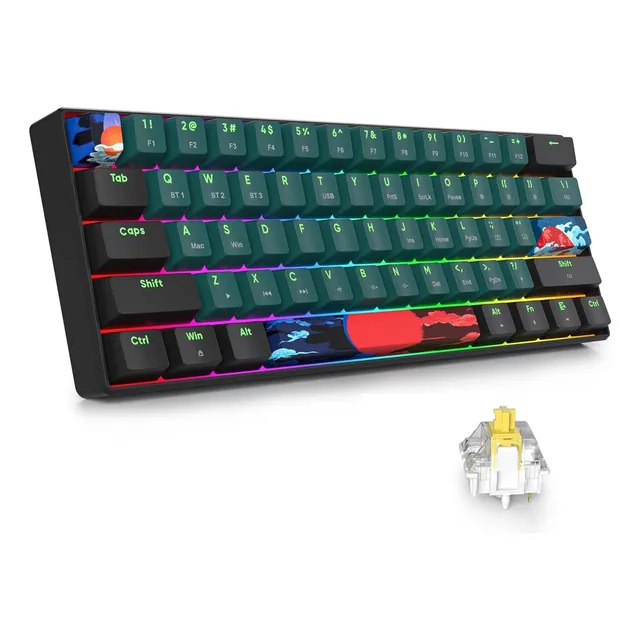 Teclado Inalambrico Surmen Gt61 Al 60%, Mini Rgb Mecha...