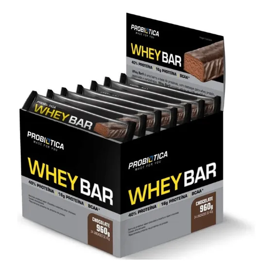 Whey Bar Caixa 24 Barras Probiótica