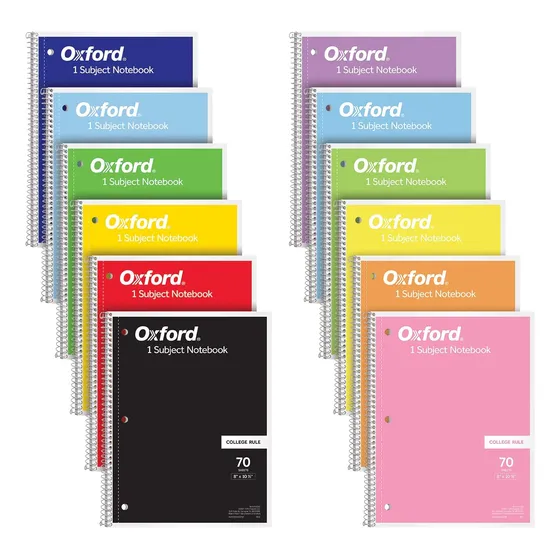 Paquete De 12 Cuadernos Oxford De Espiral, 1 Materia, ...