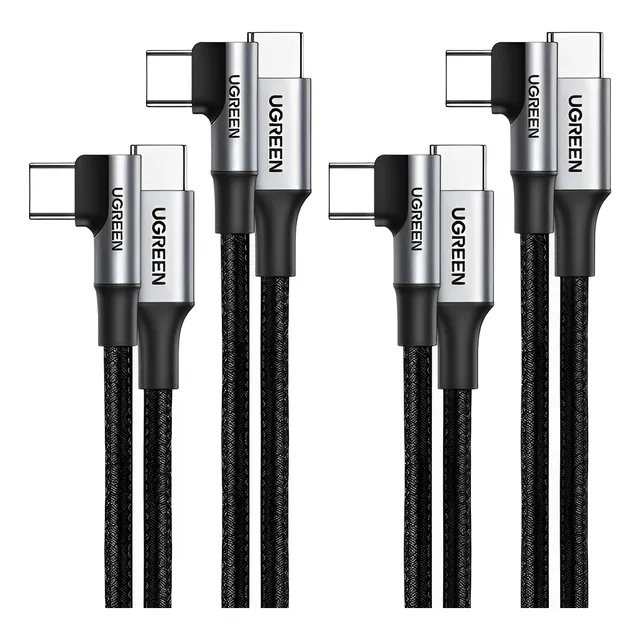 Kit 4 Cabo Dados Ugreen Usb Tipo C P/usb C 90 Graus 5a 1m