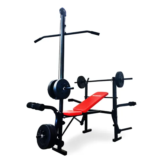 Banco Plano Regulable Para Pesas Y Musculación Con Dorsalera Randers 1500 Multigimnasio Barra Y 30 Kg De Pesas Incluidos Pecho Plano Inclinado Y Mariposa Banco Scott Sillón De Cuádriceps