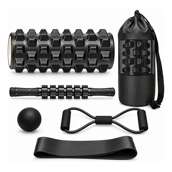 Kit Liberação Miofascial 6 Em 1 Rolo Massageador Foam Roller