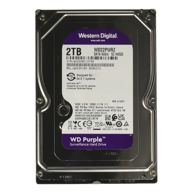 Disco Interno De Vigilancia Western Digital Wd Purple De 2 T