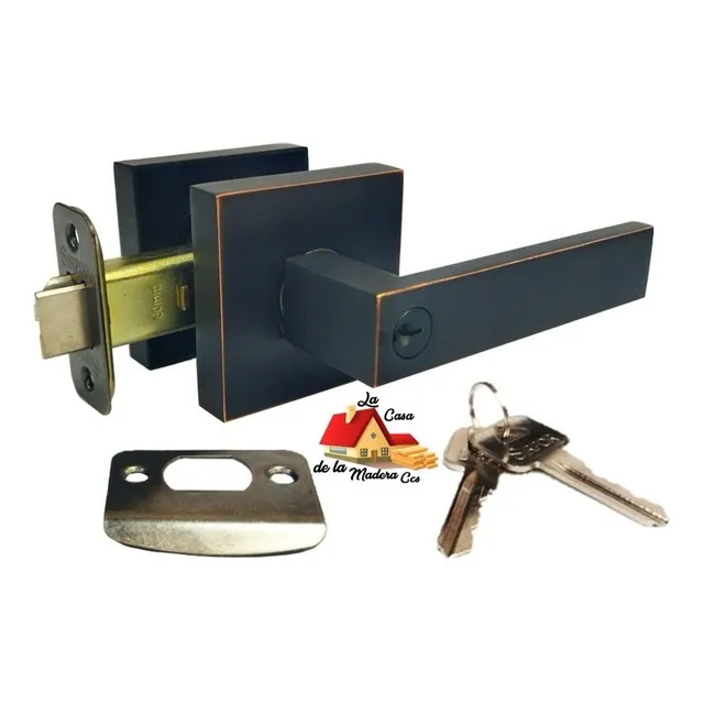Cerradura Sirpor Manilla Maciza Negro Dormitorio 9807orb-et