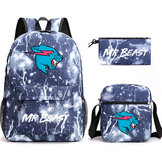 Mochila De Viagem Mr Beast Lightning Cat, Conjunto De 3 Mochila De Viagem Mr Beast Lightning Cat, Conjunto De 3