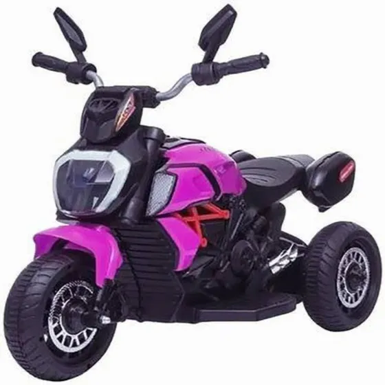 Moto Eléctrica Niño Niña Usb Sd Mp3 Recargable Luces Rosado