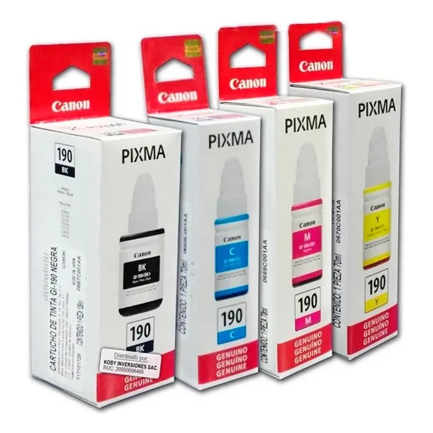 Pack Tinta  De Canon 190 4 Colores Originales