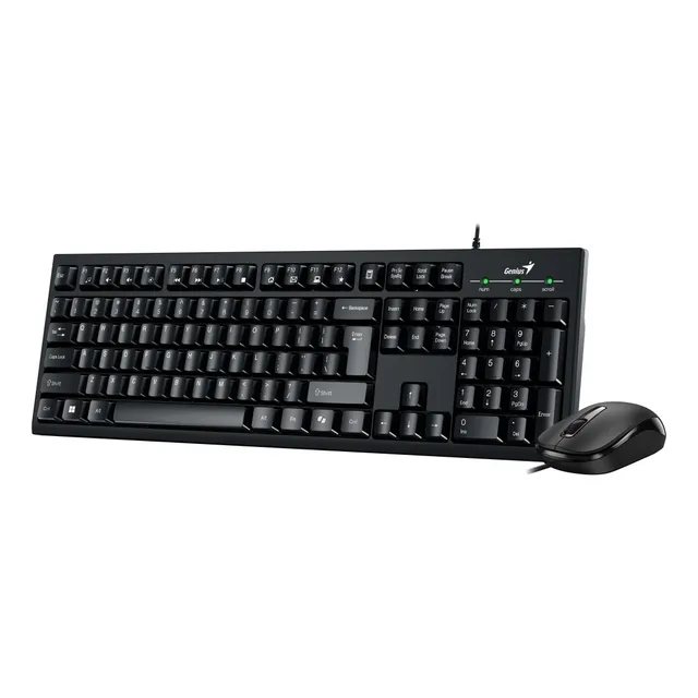 Teclado Genius + Mouse Km-100se Ai Copilot Usb Black Negro Negro