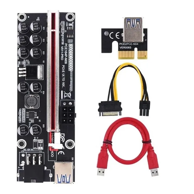 Riser Pci Express 1x-16x Version 11 Pro Minería Btc Eth