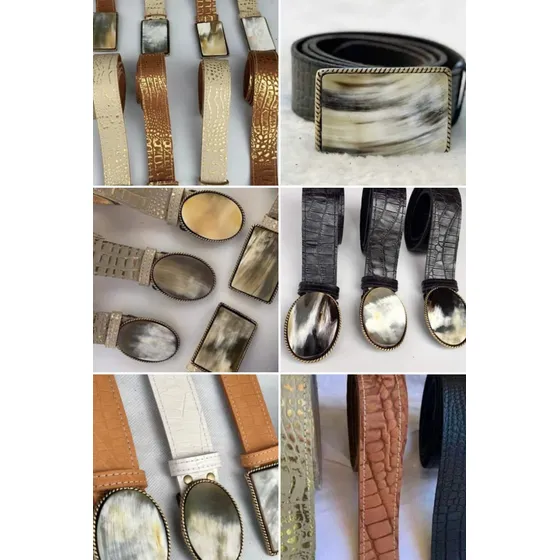 Cintos De  Cuero Con Hebillas De Guampa