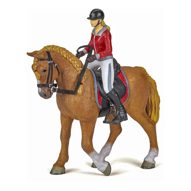 Juguete Figura De Caballo Y Jinete Salto De Obstáculos Niños