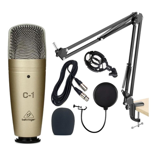 Microfono Condenser Behringer C1 Brazo Anti Pop Araña Cable