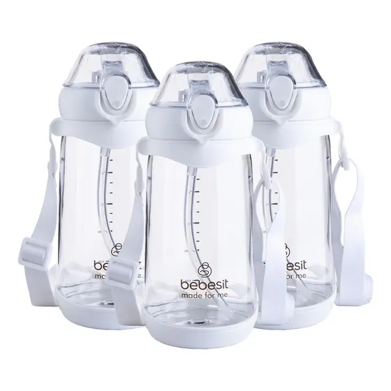 Vaso De Entrenamiento Pack X 3 600ml Antiderrame 12m+ Color Blanco