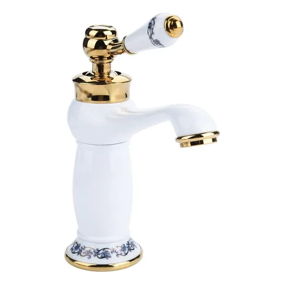 Juego Baño Griferia Blanco Y Dorado 2 Añs Grta Encarg