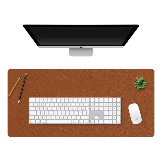 Mouse Pad 70x30cm Preto Deskpad Premium Em Couro Sintetico 