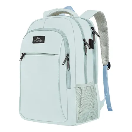 Mochila Para Laptop 15.6 Pulgadas, Mochila De Viaje 35l, Mochila Para Mujer, Mochila Escolar Ideal Para Estudiantes, Antirrobo Y Impermeable, Matein 1007 Color Azul Claro