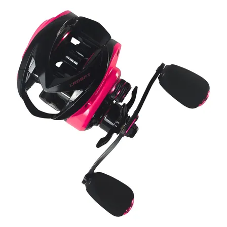 Carretilha Maruri New Crobat 7+1 Rolamentos Drag 7kg - Rosa - Esquerdo