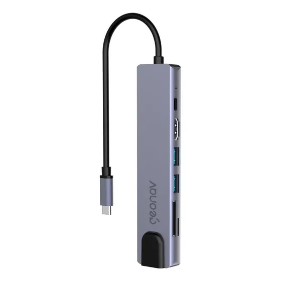 Hub Adaptador 7 Em 1 Usb-c Thunderboolt Hdmi 4k Geonav