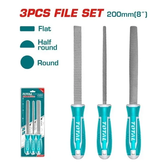 Juego De Limas Para Madera 200mm 8  3 Piezas Total Tools One