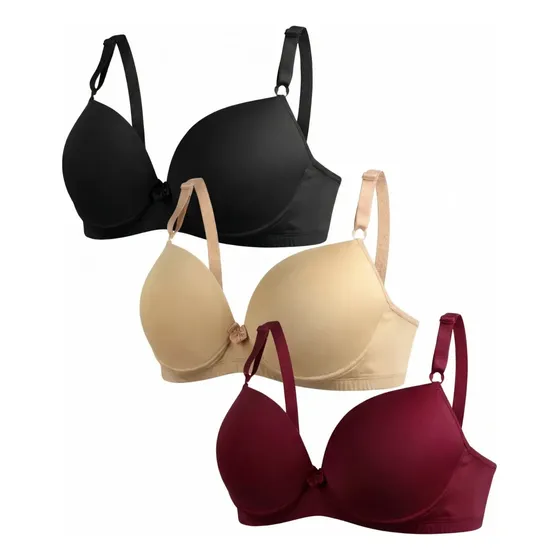 Kit 3 Sutiã Reforçado Bojo Plus Size Confortável Revenda