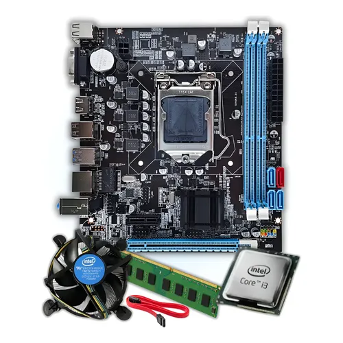 Kit Intel 10ª Geração Core i3 10100 + Gigabyte H410M-H + 8GB DDR4