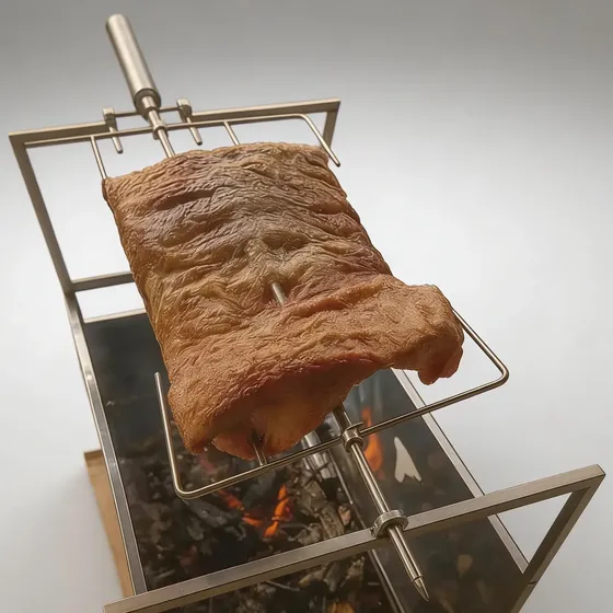 Espeto Giratório Inox A Pilha Costelão 10kg Costela