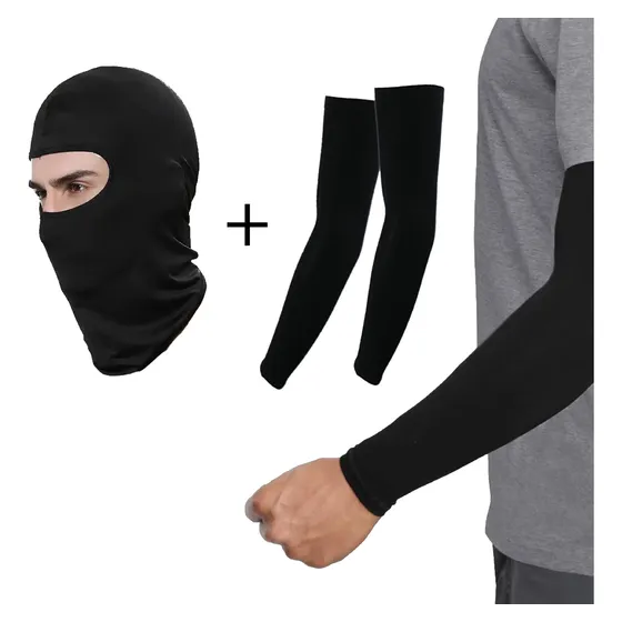Balaclava Mas Par De Mangas Motorizado Combo