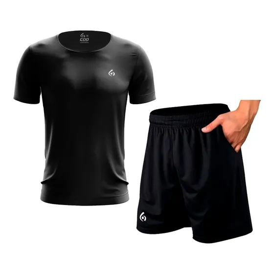 Conjunto Remera Y Short Con Bolsillos Deportivo Tenis Padel