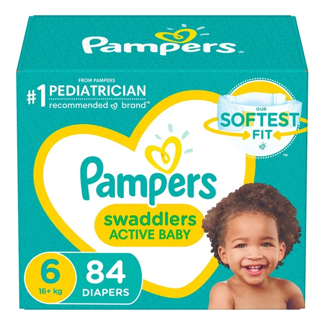 Pañales Pampers Swaddlers Etapa 6, 84 Piezas. Bebés 16+ Kg