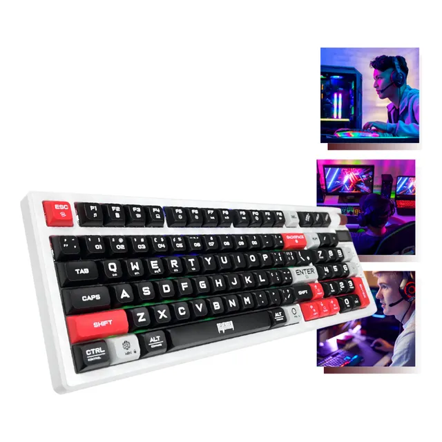 Teclado Gamer Mecânico Bluetooth Rgb Te-bkl008, Anti-ghostin