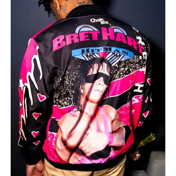 Chamarra Bomber  Chalk Line Wwe Bret Hard Hombre Talla Xl