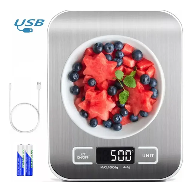 Báscula Digital Bextsrack Cocina De Acero Inoxidable 10kg/1g Lcd