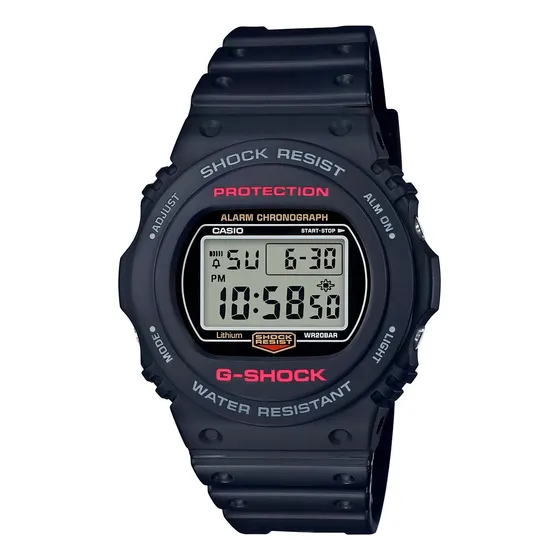 Relógio Casio Masculino G-shock Digital Preto Dw-5750e-1dr Cor Da Correia Preto Cor Do Bisel Preto Cor Do Fundo Preto