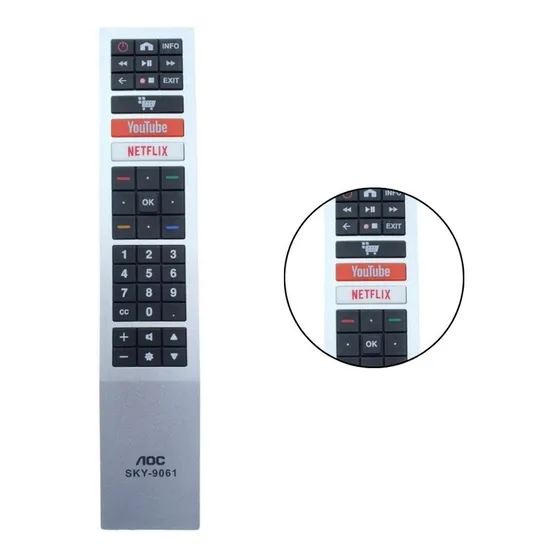 Controle Remoto Compatível Com Aoc Smart Tv 4k