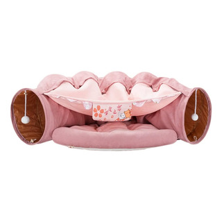 Tubo De Cama Para Gatos 2 En 1 Con Cojín Y Bola Tubo De Cama Para Gatos 2 En 1 Con Cojín Y Bola