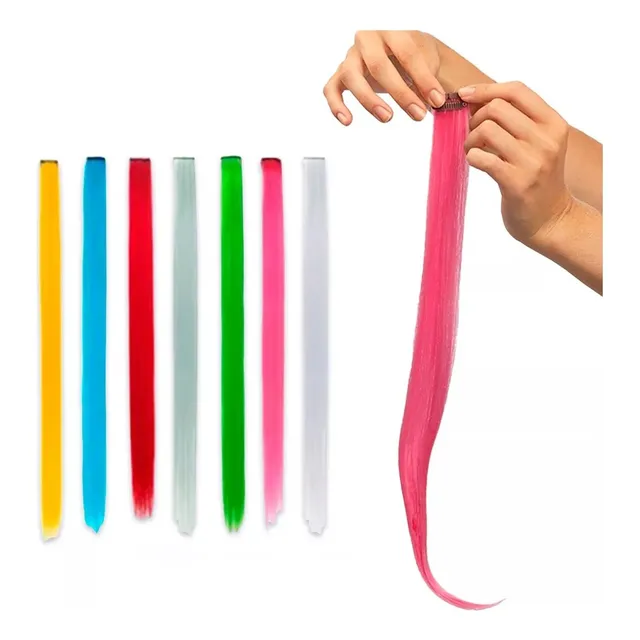 Extensión Mecha Cabello Pelo De 1 Clip En Color A Elección 