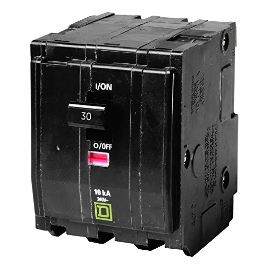 Schneider Electric Qo330 Interruptor Termomagnético Enchufable De 3 Polos 30 A Con Ventana Y Bandera De Disparo Visi-trip