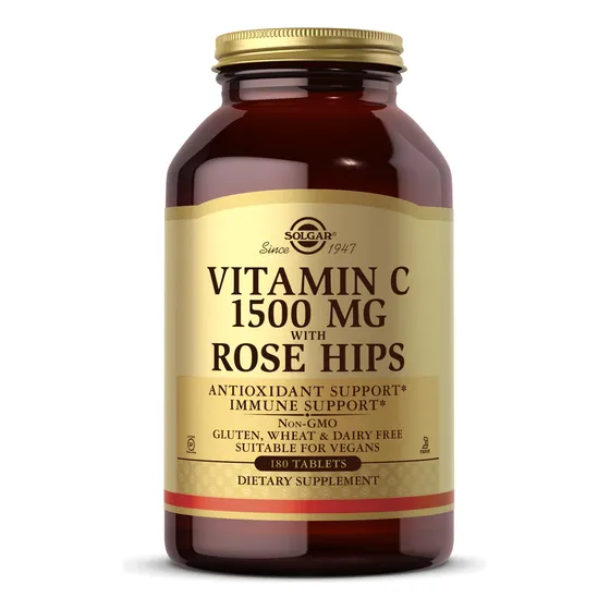 Suplemento Solgar De Vitamina C 1500 Mg Con Escaramujo, 180