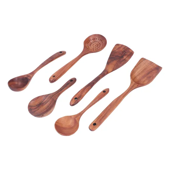 Juego De Espátulas Y Cucharas De Madera Para Mayor Comodidad