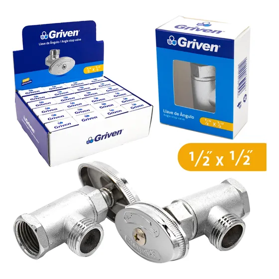 Llave De Arresto 1/2 Cromada Griven