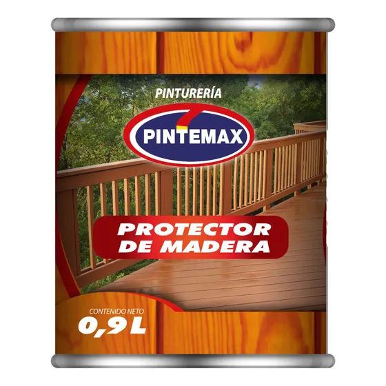 Protector Madera Premium Pintemax 0.9lts Solvente 7 Colores. Color Caoba