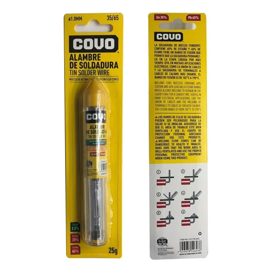 Tubos Estaño Alambre Soldadura 40/60 Marca Covo (pack X 2)