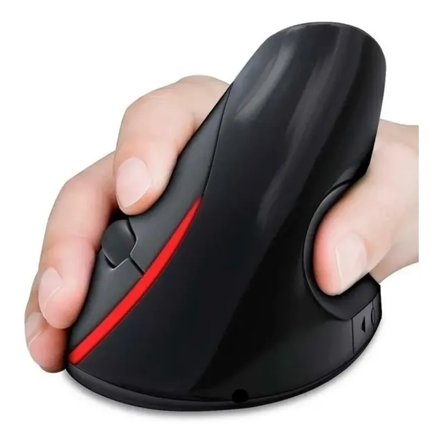Mouse Vertical 5 D Inalámbrico Ergonómico Recargable Negro