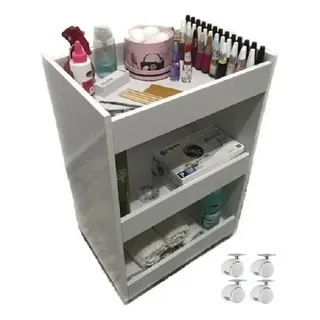 Mesa De Cabeceira Com 4 Rodas Brancas Pequeno Porte Multiuso Cor Branco Mesa De Cabeceira Com 4 Rodas Brancas Pequeno Porte Multiuso Cor Branco